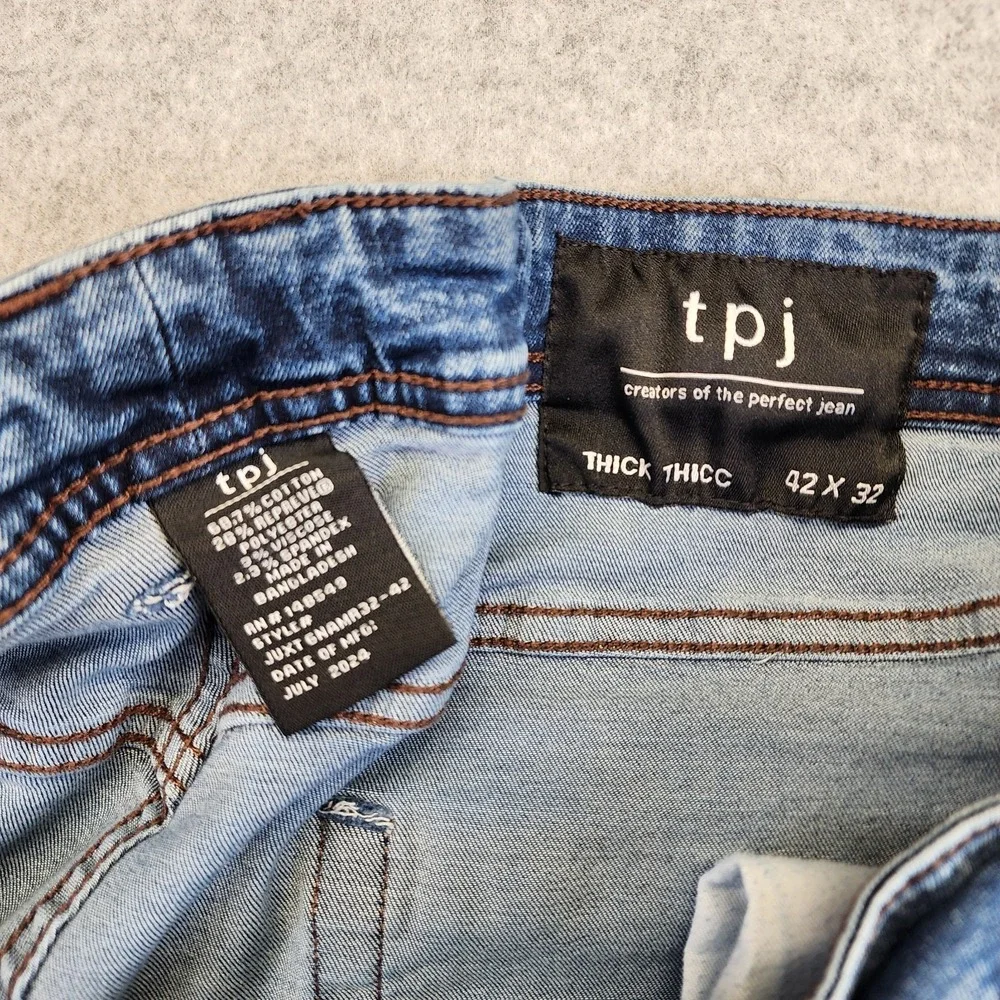 The Perfect Jean‎ NYC TPJ Thick Thicc Jeans Stretch Denim 42x32 Mens Blue Pants